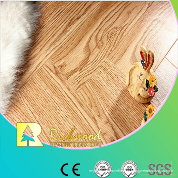 Piso laminado acanalado en relieve comercial de 8,3 mm Hickory encerado